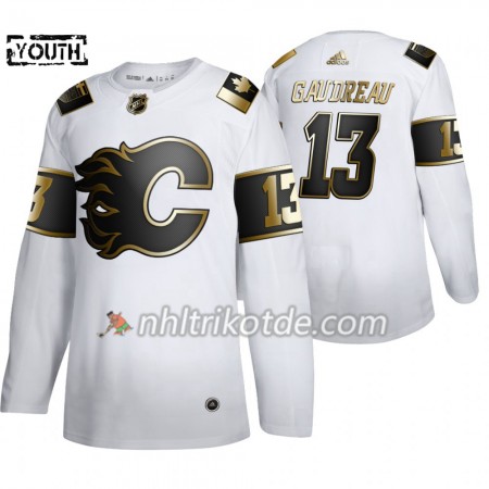 Calgary Flames Trikot Johnny Gaudreau 13 Adidas 2019-2020 Golden Edition Weiß Authentic - Kinder
